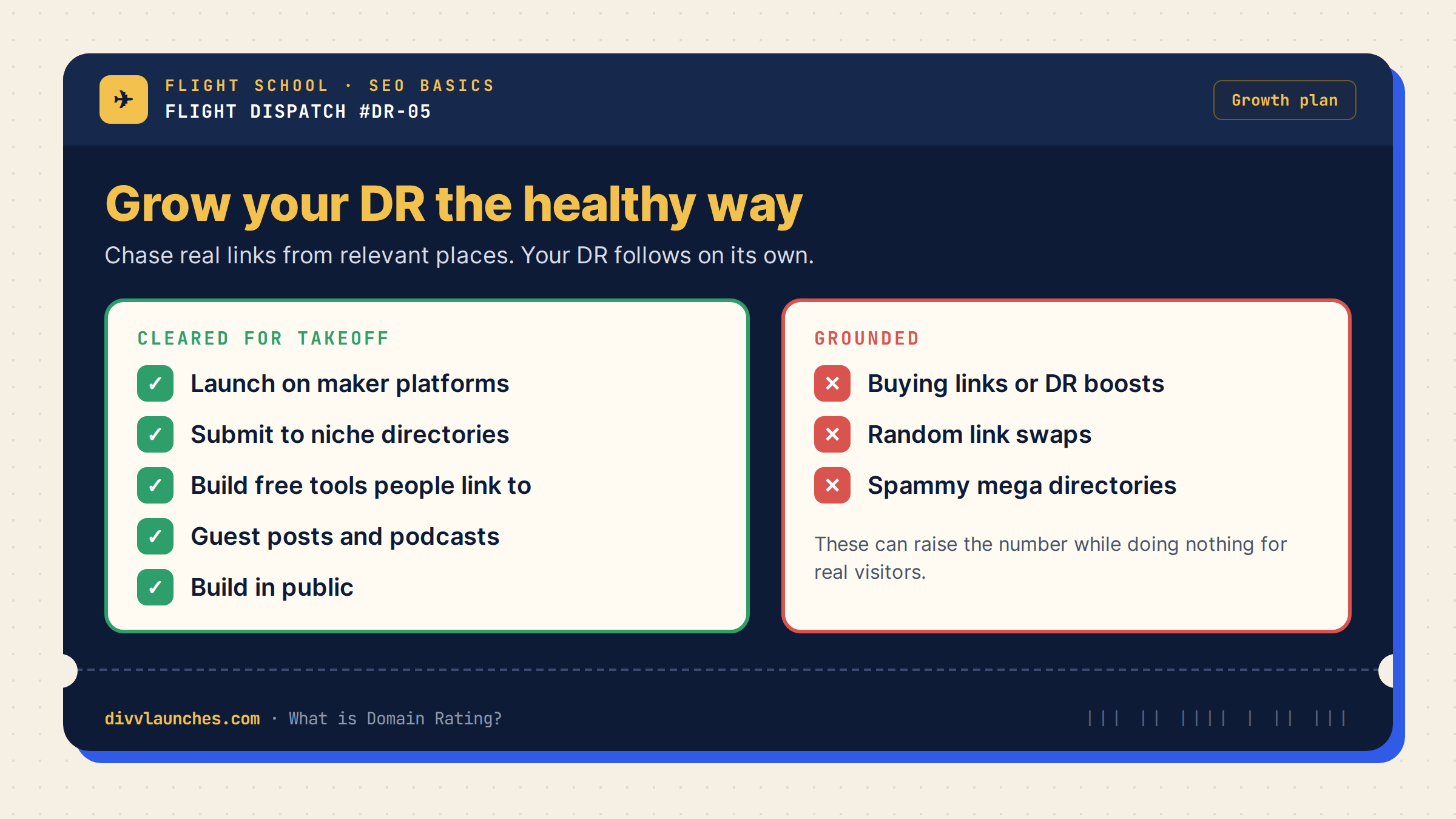 Healthy ways to grow DR versus things to avoid