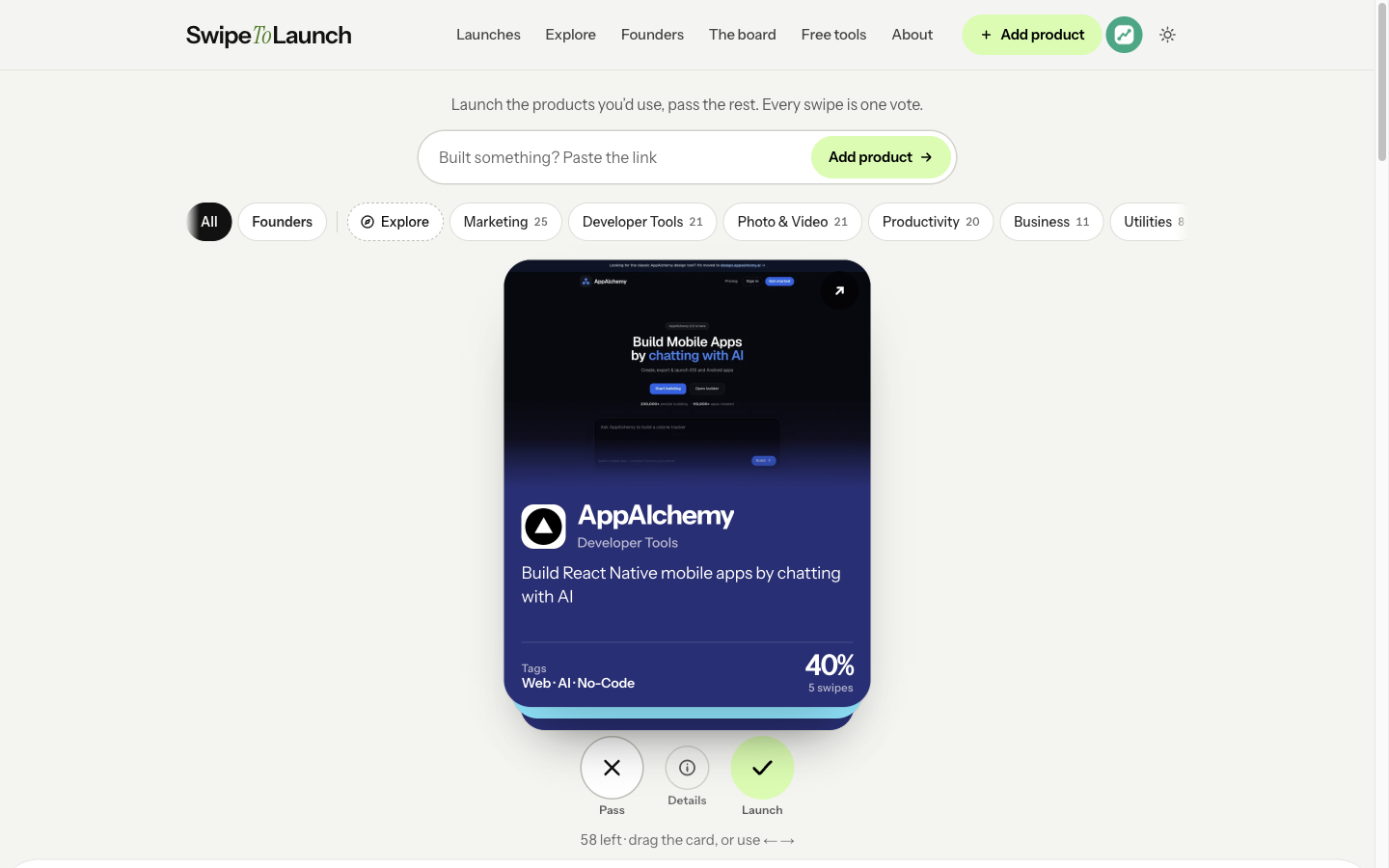 SwipeToLaunch screenshot 1