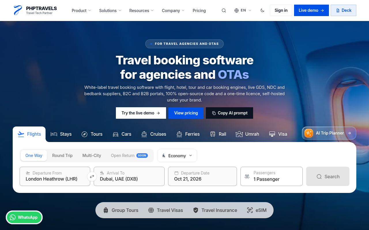 PHPTRAVELS screenshot 1