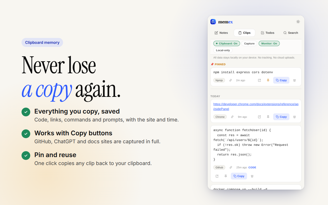 Memex — Your browser, with a memory screenshot 2